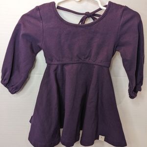 Omi Jo Purple tie dress long sleeve size 9 months cotton & elastane blend